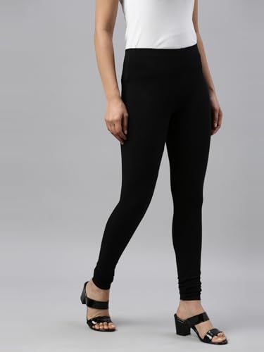 Image of GO COLORS Soft Cotton Stretch Churidar for Women | Breathable, Mid Rise, Full Length