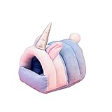 ➤ Material: la simpática casita para mascotas está hecha de algodón PP de alta calidad, que es respetuoso con el medio ambiente, suave, cómoda y duradera.