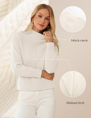 GRACE KARIN Womens Crew Neck Long Sleeve Sweater, Early Fall Teacher Outfits 2025, Warm Sweater Tops2