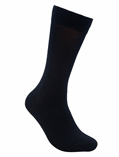 Rambutan Men's Space Collection Rayon made from Bamboo Seamless Dress Socks US 8.5-12.5 (Black) - Thumbnail 5