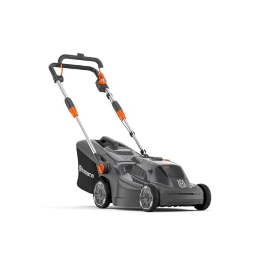 Husqvarna Akku Rasenmäher Aspire LC34-P4A inkl. Akku 18V und Ladegerät, für 500 m² Rasenfläche I Elektro Rasenmäher (30 l Fangkorb, 34 cm Schnittbreite, kompakt und faltbar)