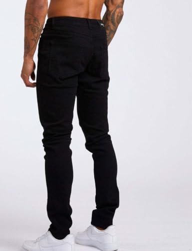 Mywinway Skinny Jeans for Men Spring Summer Stretch Tapered Leg Slim Fit Distressed Classic Denim Pants Trousers4