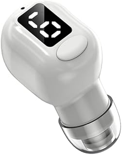 Invisible Bluetooth Single Earbuds Smallest Tiny Hidden Headphones for Work Small Sleep Ear Buds Mini Spy Microphone Hidden Secret Micro Wireless Earbuds for Small Ears Discreet Earpiece - White