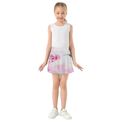 Athletic Shorts Girls Skorts Toddlers Tennis Skirts Gymnastics Butterfly Skirt Hummingbird Pink Cherry Blossom 3t3