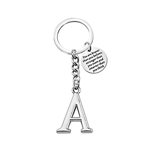 BNQL Llavero con letra inicial del alfabeto, colgante con llavero inspirador, L, Acero inoxidable Cover