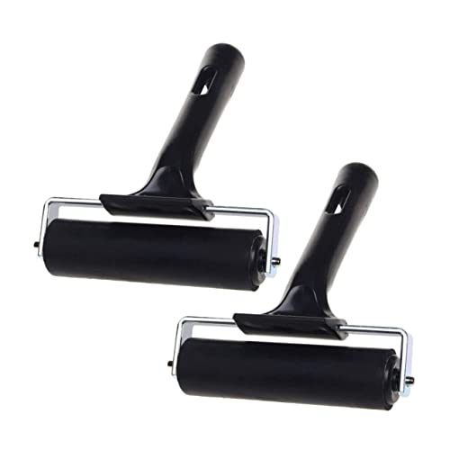 HAPINARY Oil Painting Printing Roller 2 Pcs Printmaking Brayers Crafting Rollers Gluing Tool for Decor