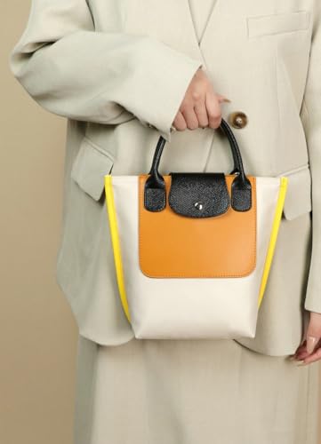 Trendy Nylon Handbags for Women Casual Color Block Shoulder Crossbody Purse Small Canvas Tote Bag Working Handbags2