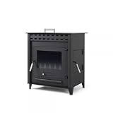 Estufa de leña grande modelo C 14.3 Kw | Chimenea rustica de leña | Estufa de leña clásica para salón cocina o habitación