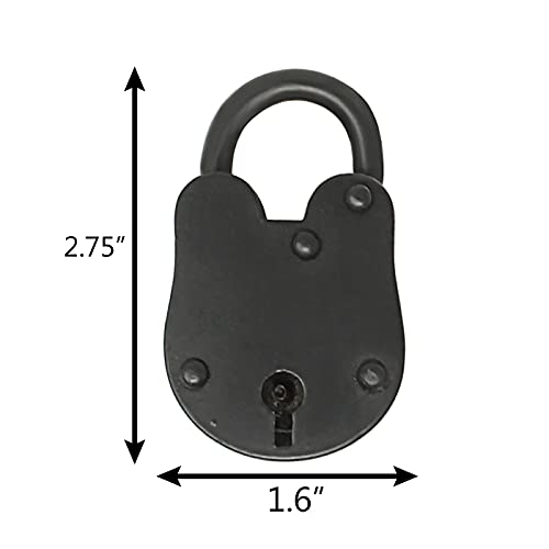 Image of Nautical Cove Antique Solid Iron Lock with Skeleton Keys - Pirate Treasure Lock (2.75 inch)