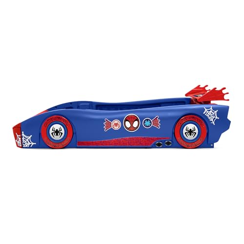 Delta Children - Spidey and His Amazing Friends Web Crawler Race Car Twin Bed, Blue/Red