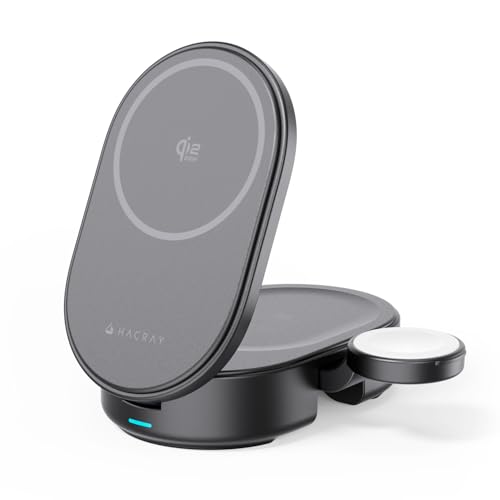 HACRAY Qi2 25W 3in1 ���C�����X�[�d�� [ MagSafe�Ή� ���}�� 3�䓯���[�d �܂肽���ݎ� �p�x�����X�^���h ���M�݌v ������ �������x�ی� �R���p�N�g �ȃX�y�[�X Qi2.2 �����F�ؕi ] iPhone/Apple Watch