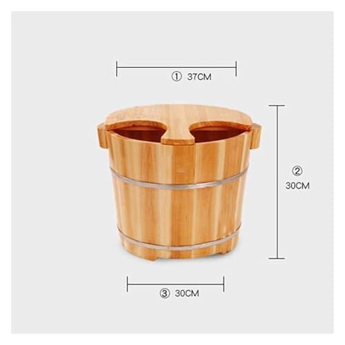 Bañera de pies de madera natural con cubierta para spa miniatura 4