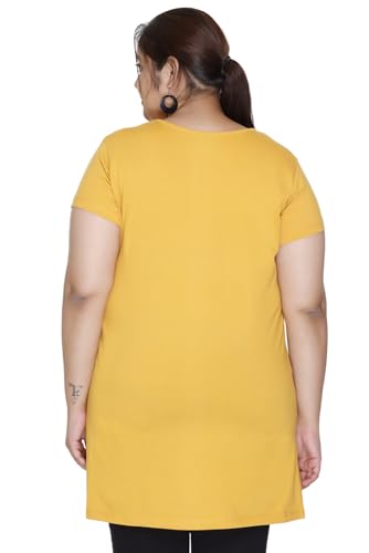 Image of Women Printed Cotton Tshirt with Side Slits & Pocket