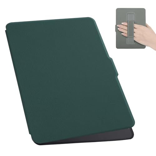 Case for Kobo Clara with Hand Strap & a Screen Protector, Ultra-Lightweight Protective Cover for Kobo Clara Colour 2024 (N367), Clara BW (N365), Clara 2E (N506) (Dark Green, One Size)