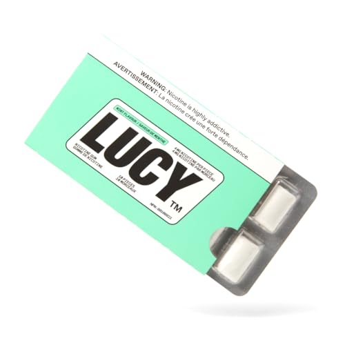 LUCY™ Nicotine Gum 4mg, 100 Count, Mint - Health Canada Natural Health Product NPN 80108821 - NRT Stop Smoking Aid, Reduce Withdrawal Symptoms & Cravings