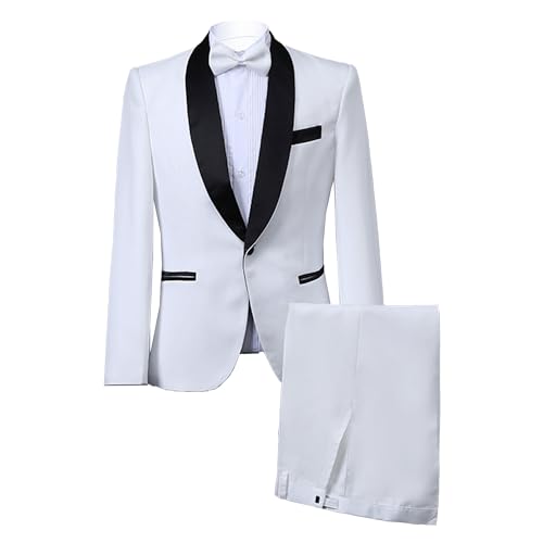 Costume de marié 3 pièces pour homme coupe ajustée élégant à un bouton