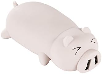 Power Bank 10000mAh,AMICOO Piggy Portable Charger with Li-Lion Battery,Dual USB Port 2.1A Fast Speed Charging Battery Pack for iPhone,Android Phone and More (White)