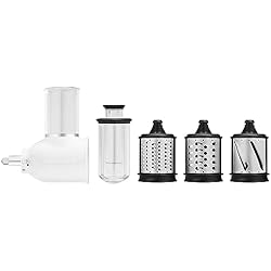 Rallador De Verduras Kitchenaid KitchenAid Cortadora/Rebanadora para Preparaciones Frescas 5KSMVSA, 18/8 Stainless Steel, blanco