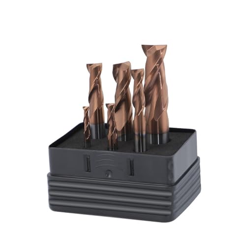 Image of Carbide Square Inch EndMill HRC55 Double Edge 2 Flute TiSiN Coating Tungsten Steel Inch Milling Cutter for Metal Steel 1 /8,3 /16,1 /4,5 /16,3 /8,1 /2 Series 6pcs Set