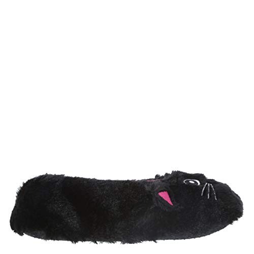 Girl Fuzzy Animal Slipper Socks (Black Cat, M/L) #TOP2