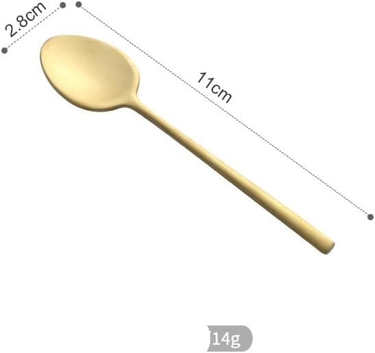 Silverware Flatware Set, 1/4/6/8/10/12 Pieces Matte Coffee Spoon Retro Light Luxury Creative Gold Leaf 304 Stainless Steel Milk Tea Stirring Spoon(12 Pieces)