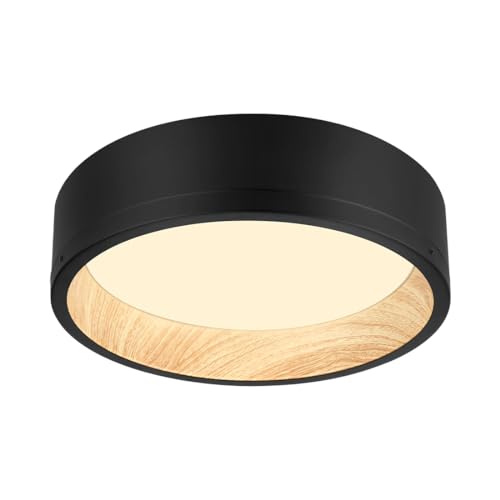 Image of DAKASON 12.5Inch Black LED Flush Mount Ceiling Light, 25W 1500LM 3CCT