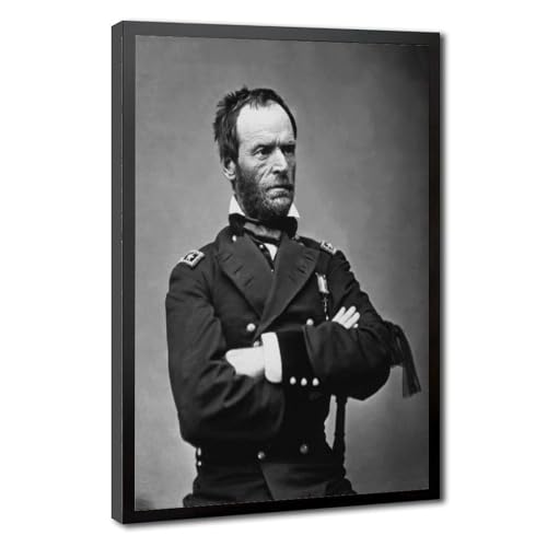 Impression sur toile William Tecumseh Sherman portrait d'époque avec cadre