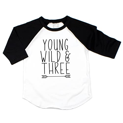 Bump And Beyond Designs Boy Third Birthday Shirt 3Rd Birthday Boy Raglan (Black 2T) #TOP14