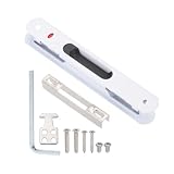 PATIKIL Sliding Door Double Sided Hook Lock (Fit 0.98"-1.1" Thick, White), Flush Mount Sliding Glass Door Lock, Suit for Kitchen/Bathroom/Balcony Aluminum Doors Windows