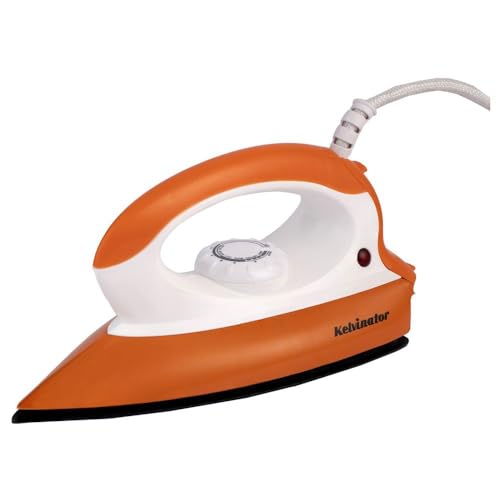 Image of Kelvinator Dry Iron with LED Indicator, Orange and White (KDISP0061)