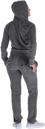 Image of LeeHanTon Sweat Suits for Women Set Comfortable Sweat Outfits Workout Suit Zip Velour Hoodie and Jogger Sport Suit