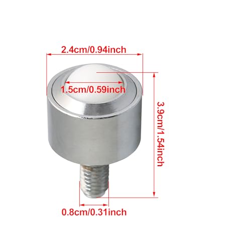 BQLZR 15 mm Stahl-Nylon-Kugel-Metall-Transferlagereinheit, Kugelrad, Förderrolle, M8-Gewinde, Lenkrolle, Traglast: 45 kg