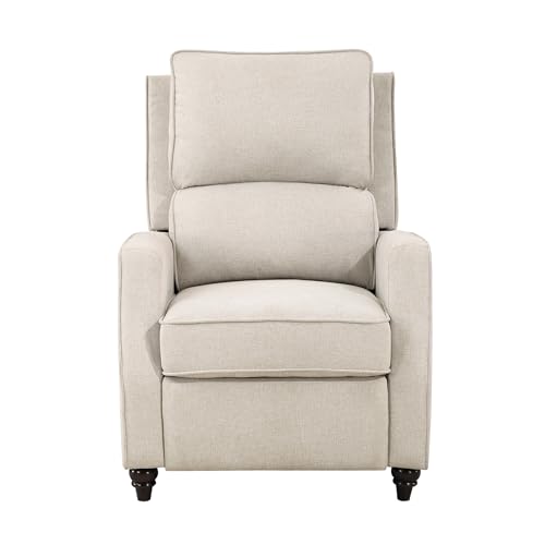 Lexicon Push Back Recliner Chair Living Room, Reclining Sofa Chair, Modern Recliner, Fabric Recliner Arm Seat for Living Room/Office/Apartment, Beige