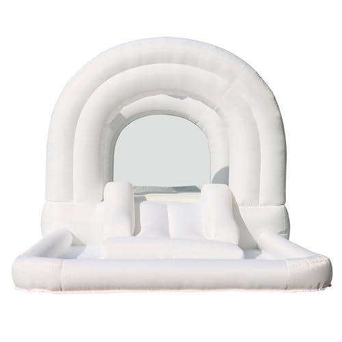 Bounceland Daydreamer Cloud Bounce House w/Ball Pit, Neutral Bouncer with Slide, 11.8 ft L x 6.9 ft W x 5.9 ft H, UL Blower Included, Basketball Hoop, 30 Pastel Plastic Balls, Trendy Bouncer for Kids by Bounceland - Used condition - US$176.66