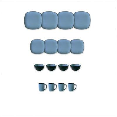 Hearthstone Square 16-Piece Set Service for 4, Bluetopia