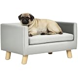 PawHut Divano per Cani Gatti Design Scandinavo da Interno 64x45x36cm Grigio