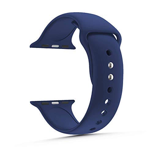 Image of GRIPP Soft Silicone Watch Strap for 40mm /41mm /42mm, Watch Series 11 /10 /9 /8 /7 /6 /5 /4 /3 /2 /1, SE 3 /2 /1, Slim, Lightweight, Adjustable (Watch Not Included) - Blue