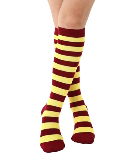 Image of Striped Knee High Socks for Women Outdoor Sport Athletic Stripe Casual Tube Socks