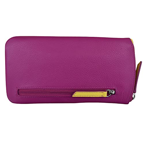 Image of ili New York Smooth Leather Soft Eyeglass Case, Zip Closure with RFID Blocking Lining, Travel-Friendly in Vibrant Colors