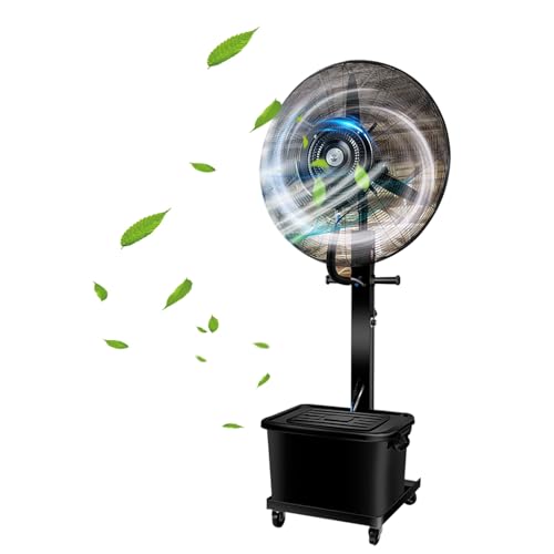 3-Speed Commercial Misting Fans, Outdoor Pedestal Cooling Fan with 90° Oscillation, Water Mist Cooling Spray Fan, 40L Water Tank, for Patio, Outside Restaurant, Garage, Gym, Factory Workshop(75cm/30in