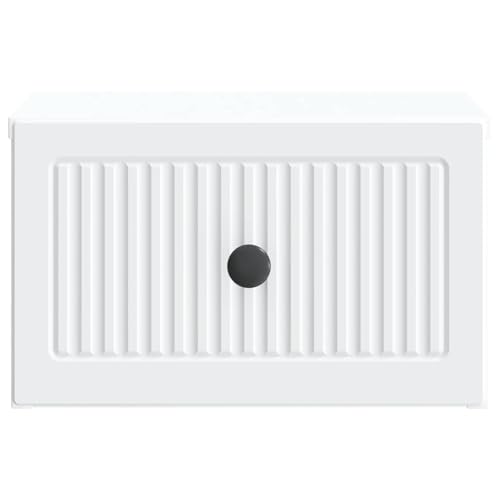 Table de chevet murale blanche compacte avec 2 tiroirs de rangement suspendus - 6