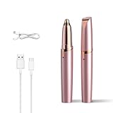 Eyebrow Hair Remover Women's Electric Razor Instant and Painless Hair Removal, Eyebrow Hair Remover, Women's Rechargeable Electric Eyebrow Trimmer, Eyebrow and Facial Epilator (Rose Gold)