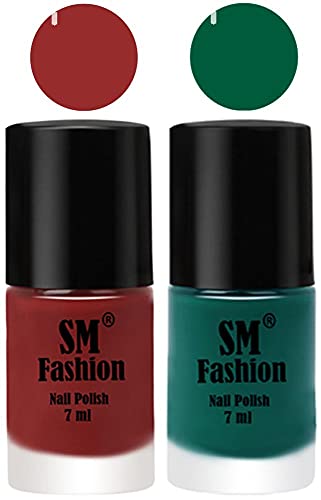 Image of Long Lasting Nail Polish | Nail Paint Combo 7 ml Each) - Set of 2 Jam-Green