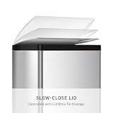 Simplehuman CW1830 prostokątny kosz na śmieci, 46 litrów, z 2 przegródkami, kosz na śmieci, segregacja śmieci, recykling, stal szczotkowana, 46 litrów
