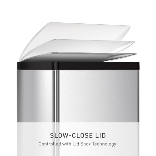 simplehuman 50 Liter / 13.0 Gallon Rectangular Kitchen Step Trash Can, Brushed Stainless Steel by simplehuman - Image 4