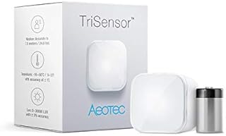 Aeotec TriSensor, Z-Wave Plus S2 Enabled Zwave Motion Sensor, Temperature, Light Sensor, Work with Zwave Hub Smartthings 3-in 1 Security System, Battery Powered