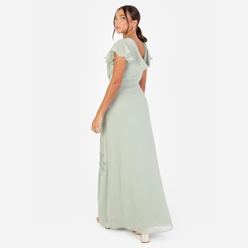 Robe maxi col rond perlée idéale invitée de mariage