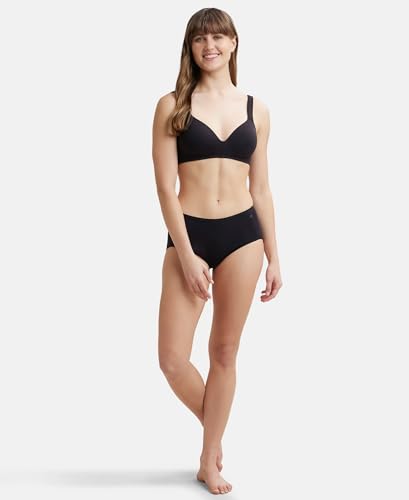 Image of Jockey FE57 Lounge Bra | Wirefree | Padded | Full Coverage | Broad Fabric Strap with Included Bra Pouch | Super Combed Cotton Fabric