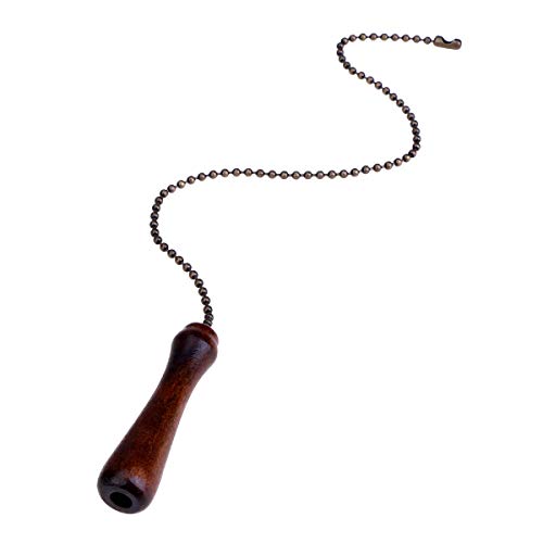Image of Travet Fan Pull Chain Decorative Wooden Knob Pendant for Lighting Ceiling Fans Lamp,Dark Wood, 11.02 inch， Fan Accessories