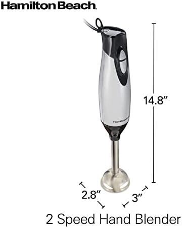 Hamilton Beach 4-in-1 Electric Immersion Hand Blender with Handheld Blending Stick, Whisk + 3-Cup Food & Vegetable Chopper Bowl, 2-Speeds, 225 Watts, Silver and Stainless Steel (59765) (Pack of 2) — view 7